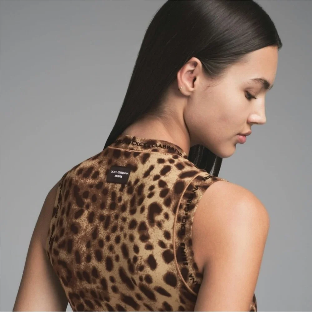 NWT Dolce & Gabbana x SKIMS Cotton Jersey Mock Neck Tank - Picture 3 of 8